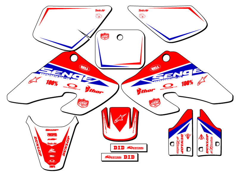 2000-2003 XR 50 BINARY Red Senge Graphics Kit Compatible with Honda - Picture 5 of 10