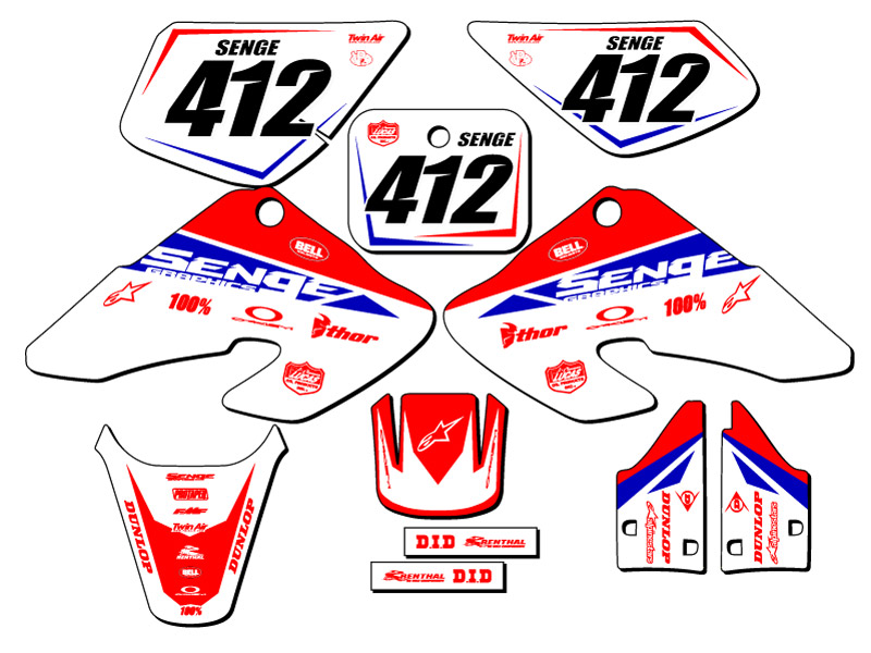 2000-2003 XR 50 BINARY Red Senge Graphics Kit Compatible with Honda - Picture 8 of 10