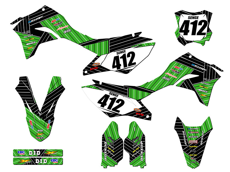 KLX 300 R RACE SERIES 2020-2023 kit de gráficos Green Senge compatible con - Imagen 8 de 10