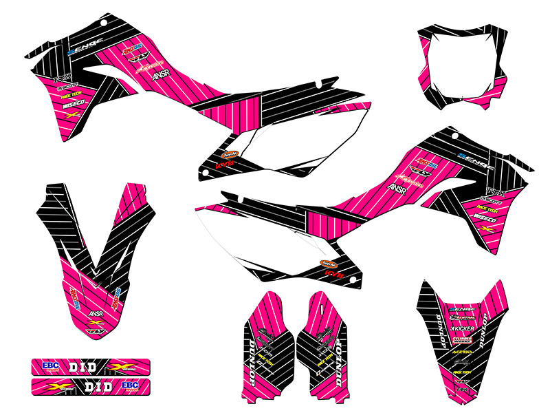 Kit de gráficos KLX 300 R RACE SERIES 2020-2025 Pink Senge compatible con Kawasaki - Imagen 5 de 10