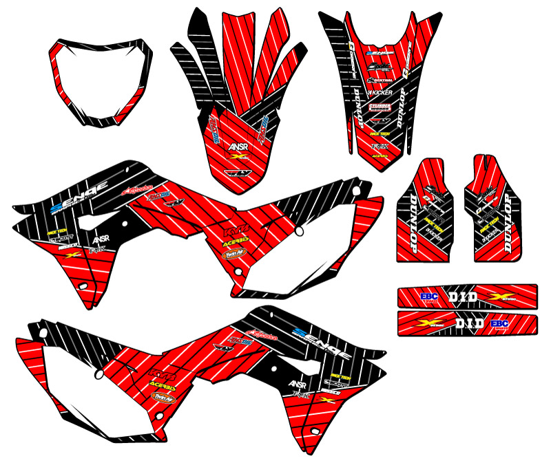 CRF 250 R RACE SERIES 2018 kit de gráficos Red Senge compatible con Honda - Imagen 2 de 10