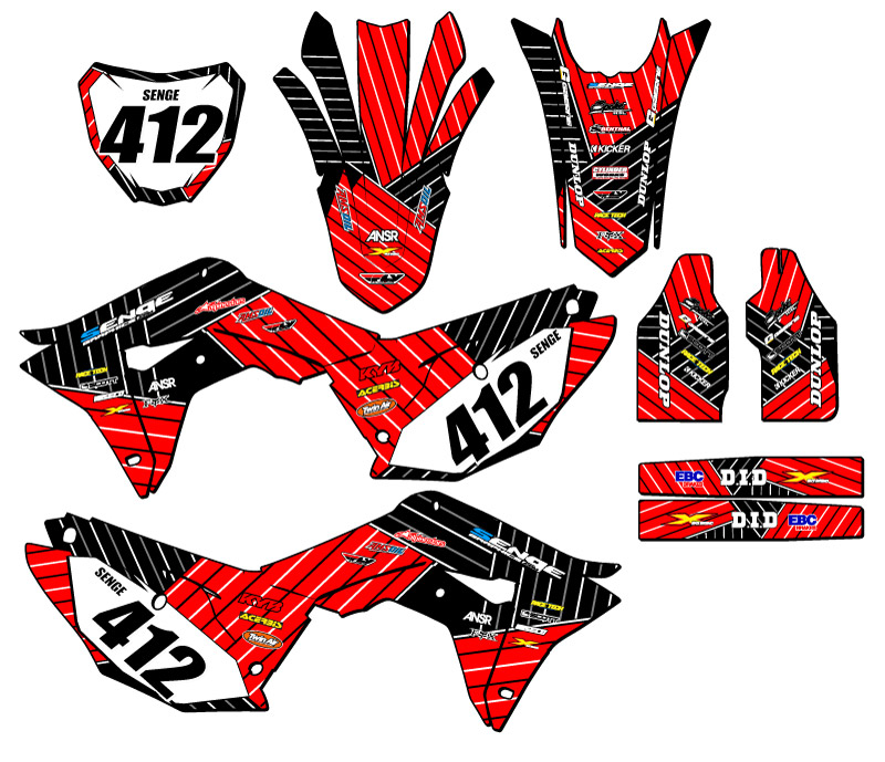 CRF 250 R RACE SERIES 2018 kit de gráficos Red Senge compatible con Honda - Imagen 5 de 10