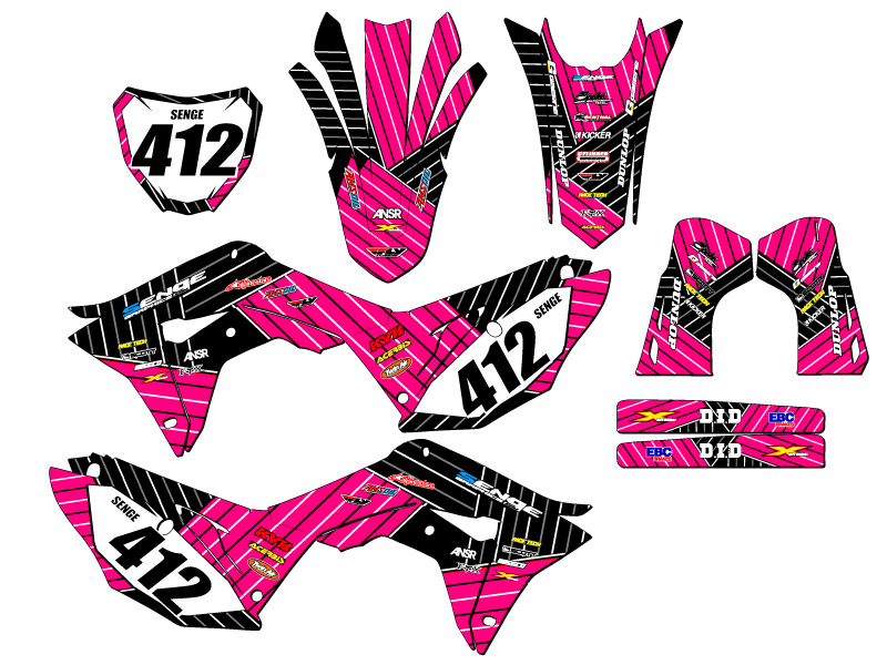 2019-2021 CRF 250 R RACE SERIES Pink Senge Graphics Kit Compatible with Honda - Picture 8 of 10