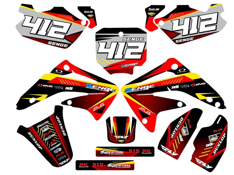 2003-2013 CR 85 SURGE Red Senge Graphics Kit Compatible with Honda - Foto 8 di 10