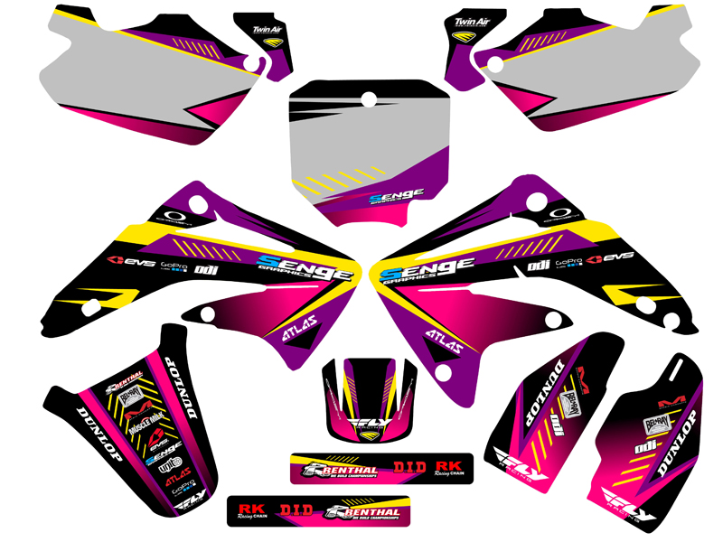 2003-2013 CR 85 SURGE Purple Senge Graphics Kit Compatible with Honda - Picture 5 of 10