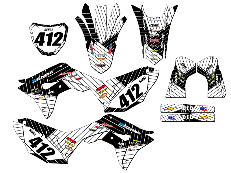 Kit de gráficos Senge White Senge 2019-2021 CRF 250 R RACE compatible con Honda - Imagen 8 de 10