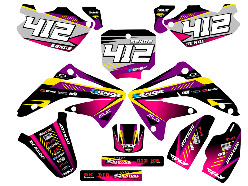 2003-2013 CR 85 SURGE Purple Senge Graphics Kit Compatible with Honda - Picture 8 of 10