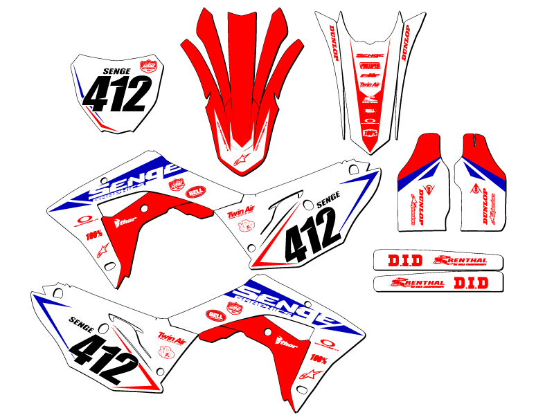 2017-2018 CRF 450 RX BINARY Red Senge Graphics Kit Compatible with Honda - Bild 8 von 10