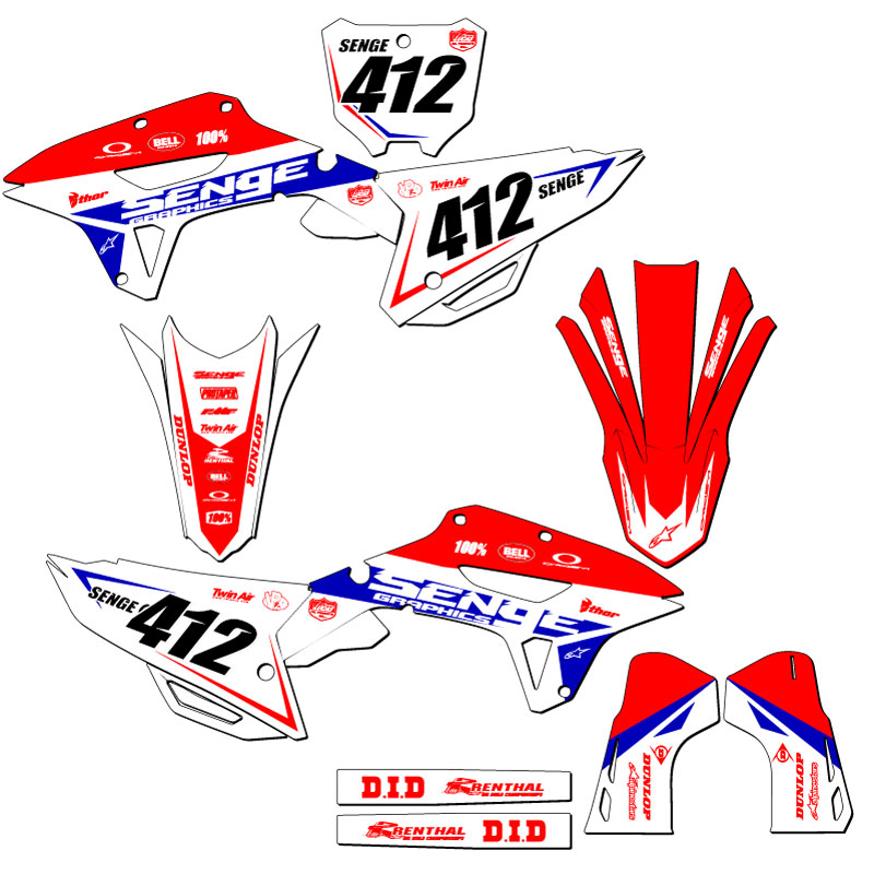 2021-2023 CRF 450 RX BINARY Red Senge kit de gráficos compatible con Honda - Imagen 8 de 10