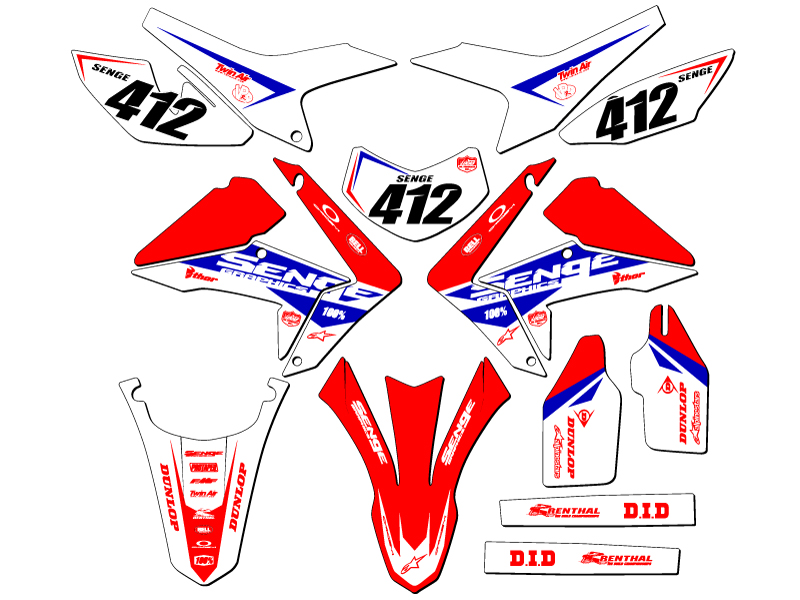 2012-2020 CRF 250 L BINARY Red Senge Graphics Kit Compatible with Honda - Picture 8 of 10
