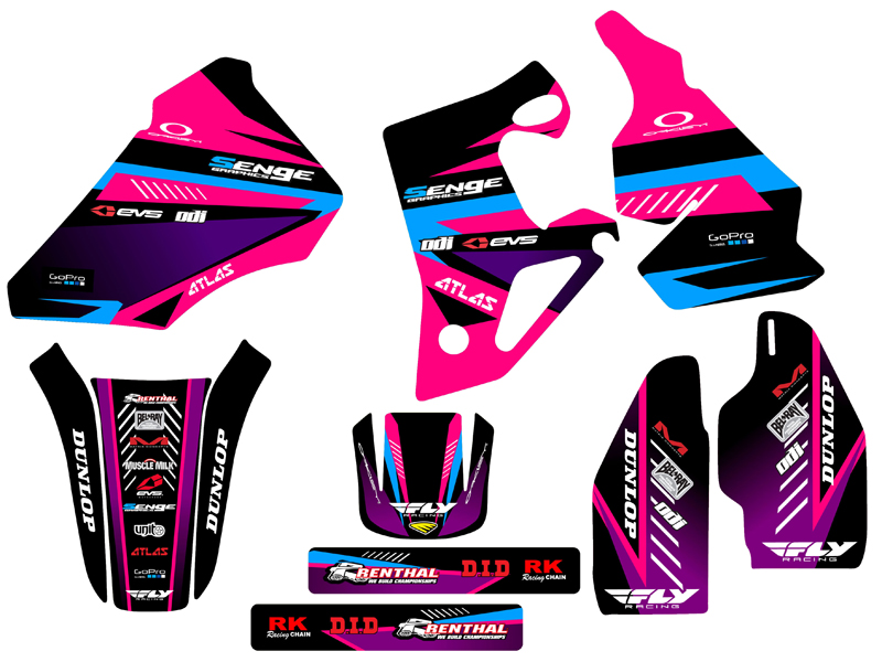 1996-2002 CR 80 SURGE Pink Senge kit de gráficos compatible con Honda - Imagen 2 de 10