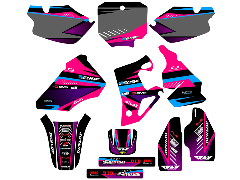 1996-2002 CR 80 SURGE Pink Senge kit de gráficos compatible con Honda - Imagen 5 de 10