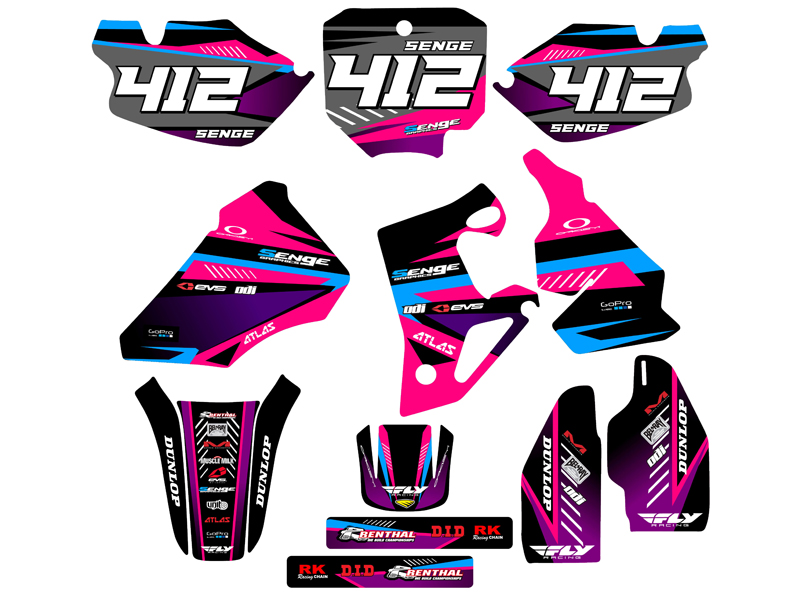 1996-2002 CR 80 SURGE Pink Senge kit de gráficos compatible con Honda - Imagen 8 de 10
