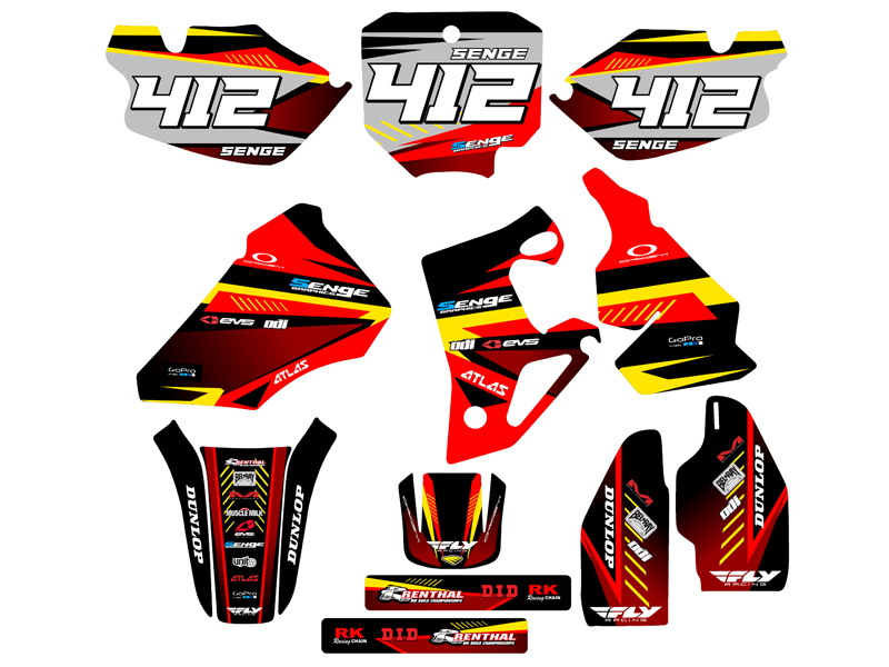 1996-2002 CR 80 SURGE Red Senge kit de gráficos compatible con Honda - Imagen 8 de 10