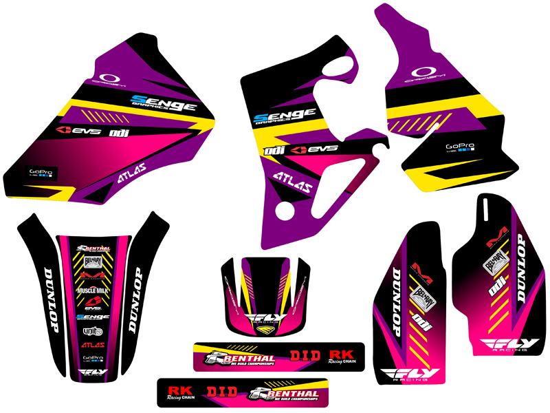 1996-2002 CR 80 SURGE Purple Senge kit de gráficos compatible con Honda - Imagen 2 de 10