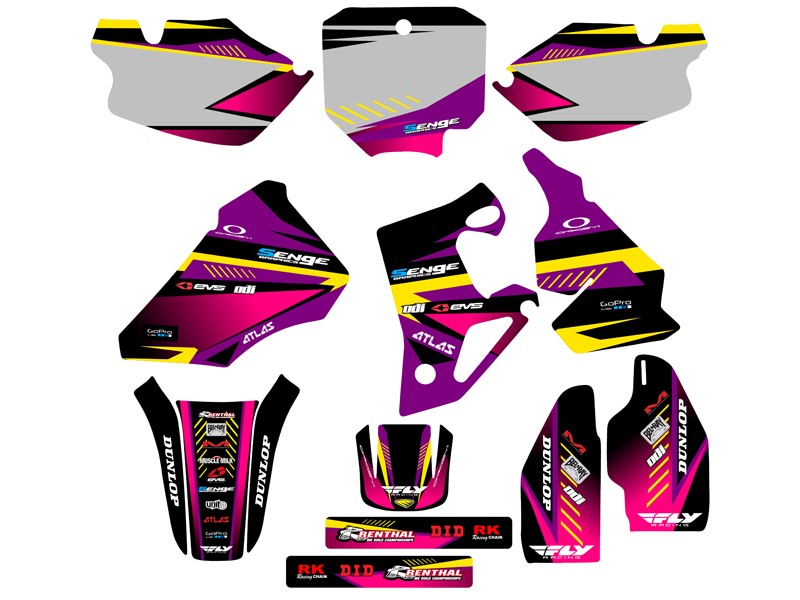 1996-2002 CR 80 SURGE Purple Senge kit de gráficos compatible con Honda - Imagen 5 de 10