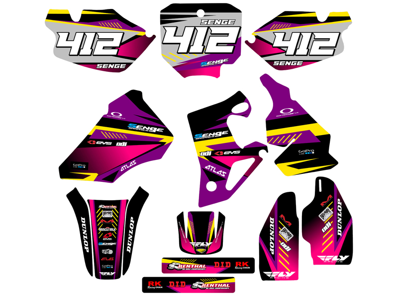 1996-2002 CR 80 SURGE Purple Senge kit de gráficos compatible con Honda - Imagen 8 de 10