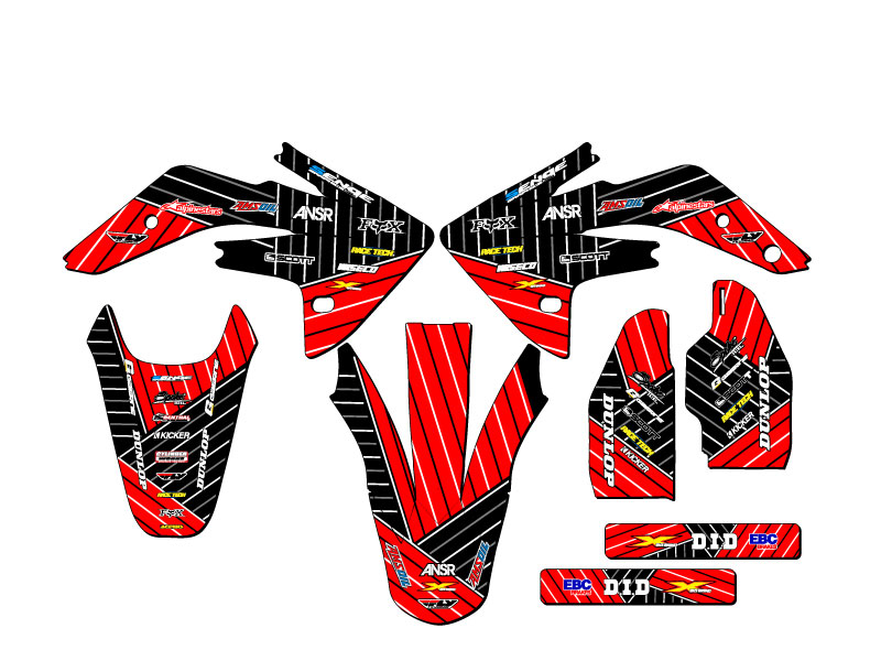 2007-2023 CRF 150 R RACE SERIES Red Senge Graphics Kit Compatible with Honda - Foto 2 di 10