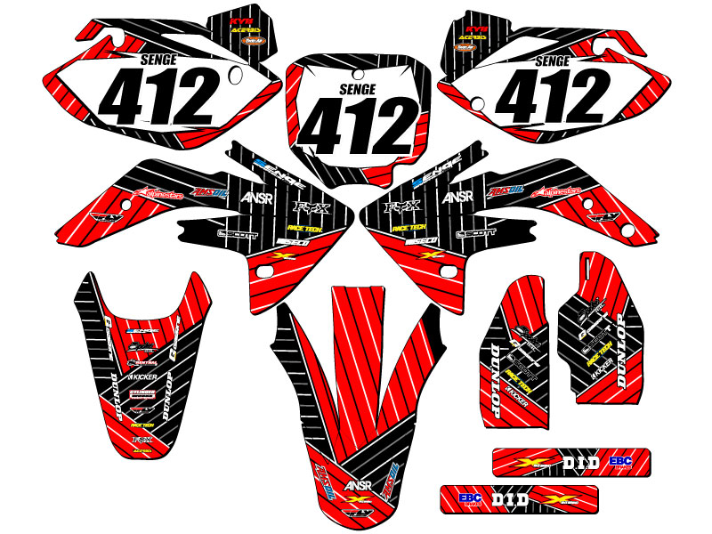 2007-2023 CRF 150 R RACE SERIES Red Senge Graphics Kit Compatible with Honda - Foto 8 di 10