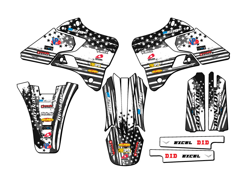 1996-1999 YZ 125 MERICA Grey Senge Graphics Kit Compatible with Yamaha - Picture 2 of 10