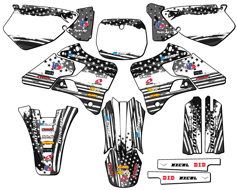 1996-1999 YZ 125 MERICA Grey Senge Graphics Kit Compatible with Yamaha - Picture 5 of 10