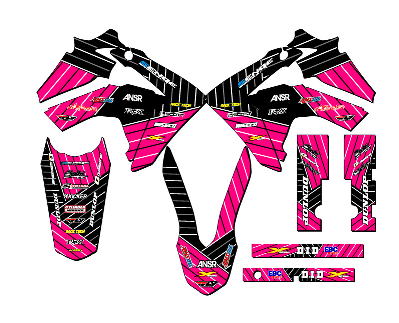 2013-2018 CRF 125 RACE SERIES Pink Senge Graphics Kit Compatible with Honda - Picture 2 of 10