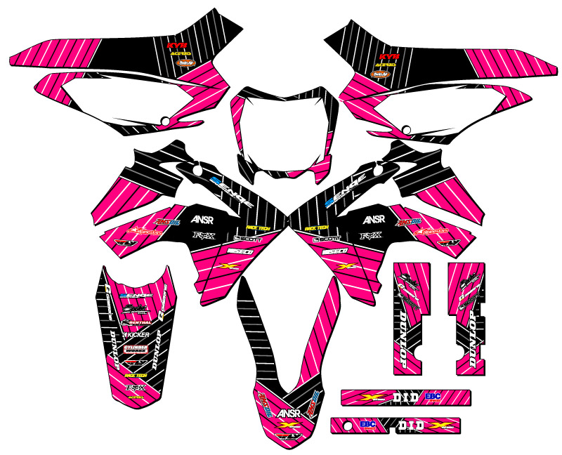 2013-2018 CRF 125 RACE SERIES Pink Senge Graphics Kit Compatible with Honda - Picture 5 of 10