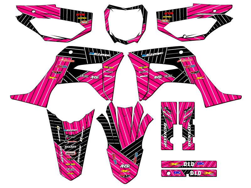 2019-2023 CRF 125 RACE SERIES Pink Senge Graphics Kit Compatible with Honda - Picture 5 of 10