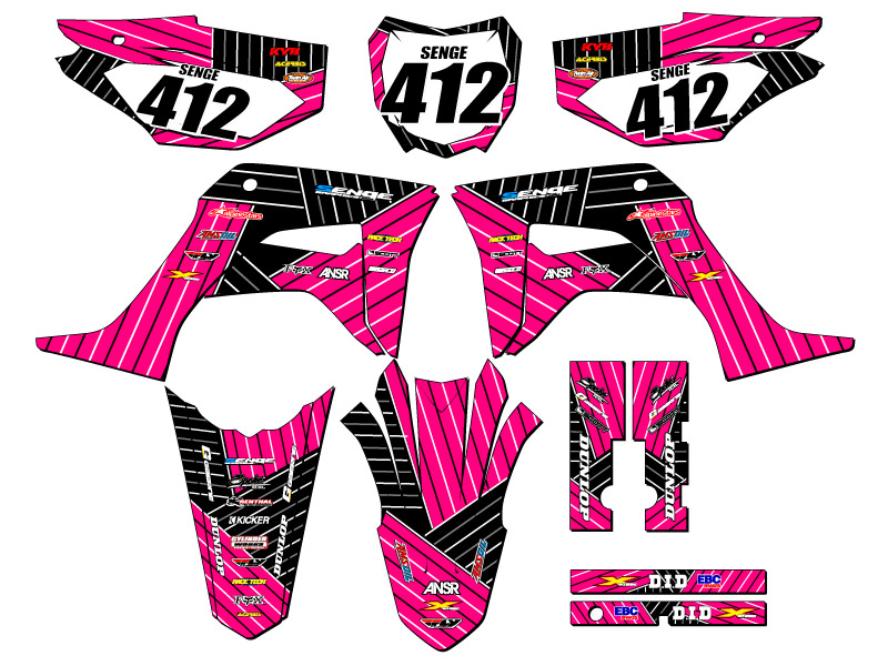 2019-2023 CRF 125 RACE SERIES Pink Senge Graphics Kit Compatible with Honda - Picture 8 of 10