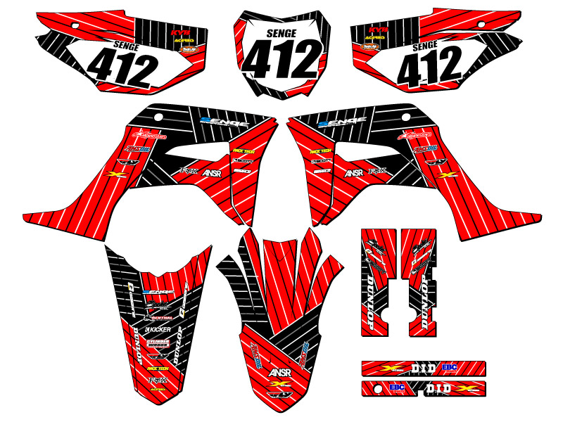 Kit de gráficos Red Senge 2019-2023 CRF 125 RACE SERIE COMPATIBLE CON Honda - Imagen 8 de 10