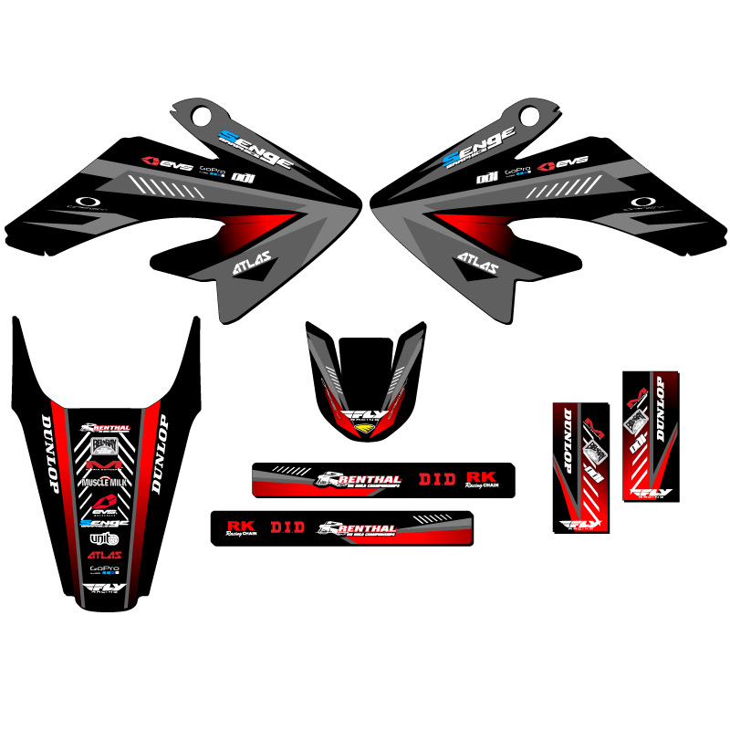 2004-2010 CRF 80 SURGE Black Senge Graphics Kit Compatible with Honda - Picture 2 of 10