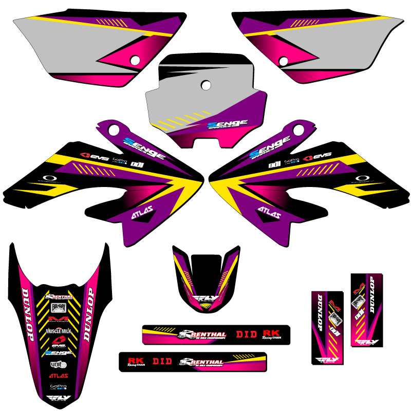 2011-2016 CRF 80 SURGE Purple Senge Graphics Kit Compatible with Honda - Picture 8 of 10