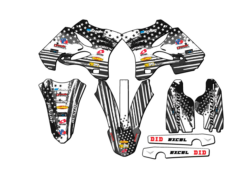 2005-2007 YZ 125 MERICA Grey Senge Graphics Kit Compatible with Yamaha - Picture 2 of 10