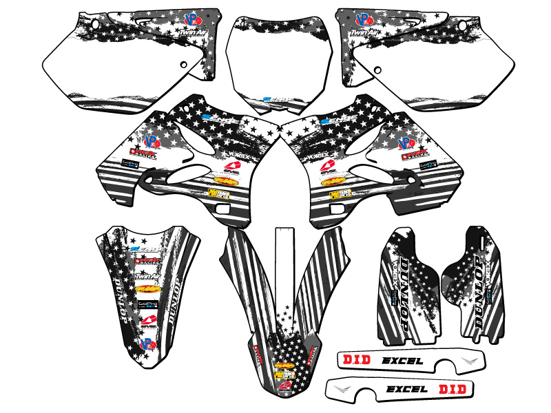 2005-2007 YZ 125 MERICA Grey Senge Graphics Kit Compatible with Yamaha - Picture 5 of 10