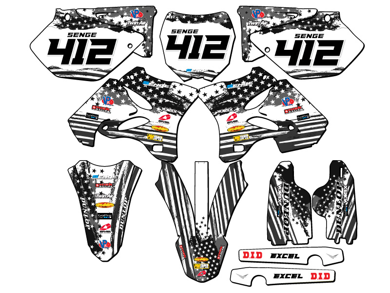 2005-2007 YZ 125 MERICA Grey Senge Graphics Kit Compatible with Yamaha - Picture 8 of 10