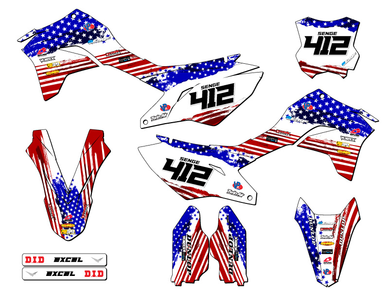 2020-2023 KLX 300 R MERICA Usa Senge Graphics Kit Compatible with Kawasaki - Picture 8 of 10
