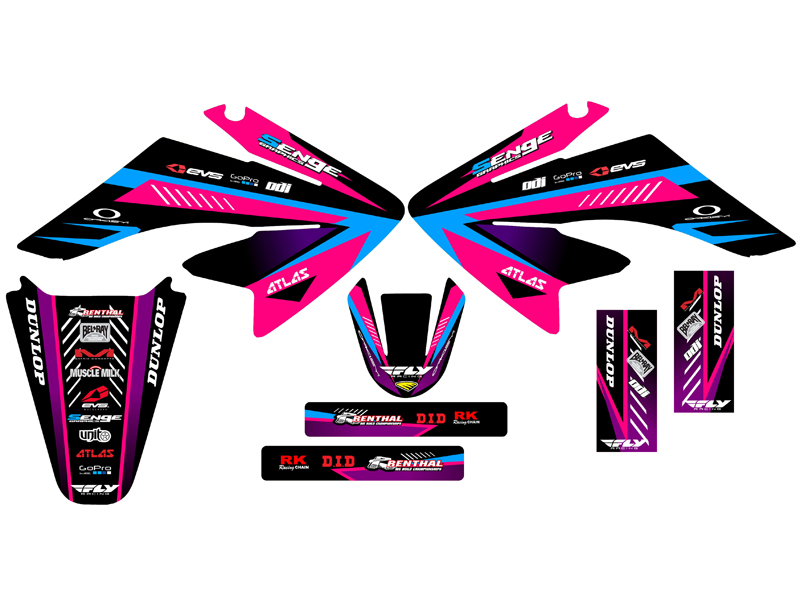 2004-2013 CRF 70 SURGE Pink Senge Graphics Kit Compatible with Honda - Picture 2 of 10