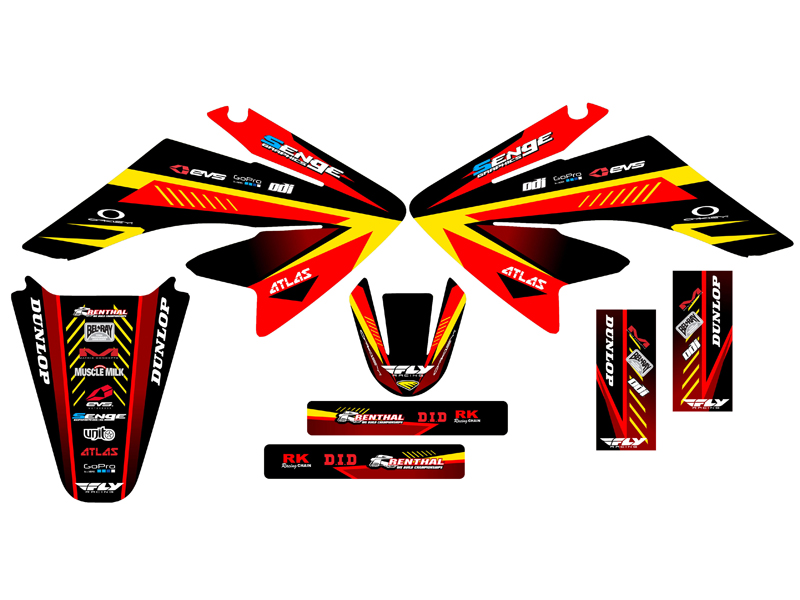 2004-2013 CRF 70 SURGE Red Senge Graphics Kit Compatible with Honda - Picture 2 of 10