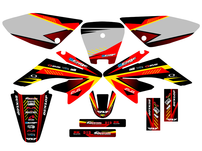 2004-2013 CRF 70 SURGE Red Senge Graphics Kit Compatible with Honda - Picture 5 of 10