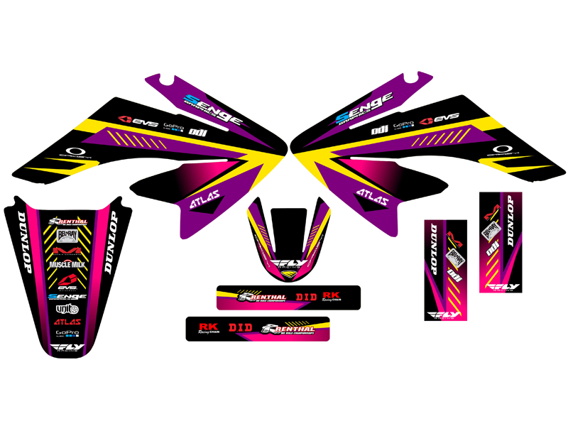 2004-2013 CRF 70 SURGE Purple Senge Graphics Kit Compatible with Honda - Picture 2 of 10
