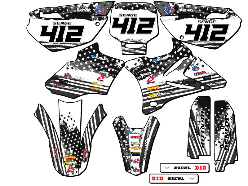 2002-2014 YZ 85 MERICA Grey Senge Graphics Kit Compatible with Yamaha - Picture 8 of 10