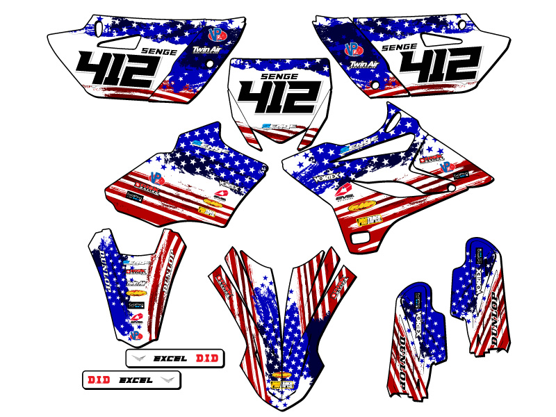 2019-2021 YZ 85 MERICA Usa Senge Graphics Kit Compatible with Yamaha - Picture 8 of 10