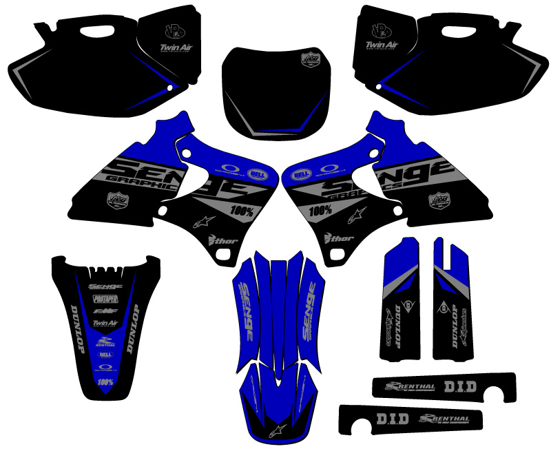 1998-2002 YZ 426 F BINARY Blue Senge Graphics Kit Compatible with Yamaha