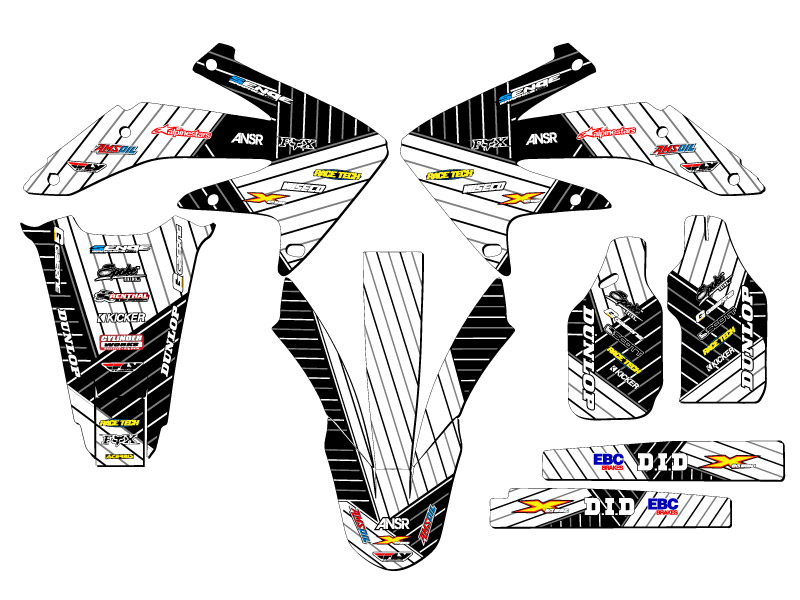 2005-2007 CRF 450 X RACE SERIES White Senge Graphics Kit Compatible with Honda - Picture 8 of 10