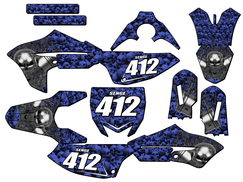 Kit de gráficos Senge Blue Senge 2018-2022 YZ 65 flaminghead compatible con Yamaha - Imagen 8 de 10