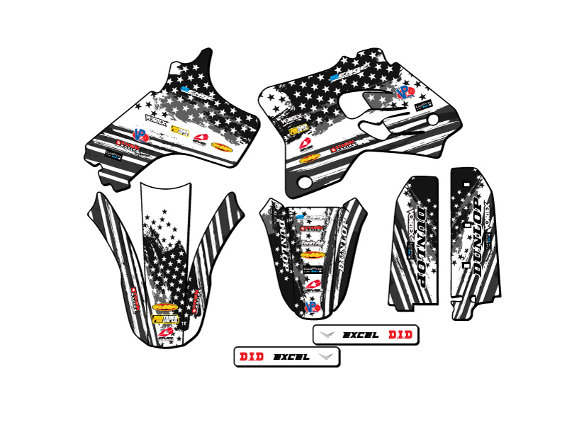 1993-2001 YZ 80 MERICA gris Senge kit de gráficos compatible con Yamaha - Imagen 2 de 10