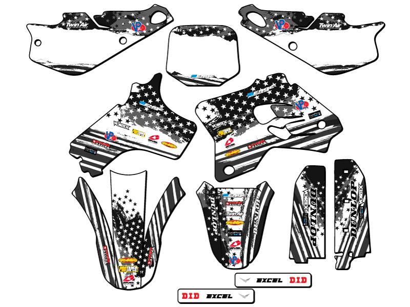 1993-2001 YZ 80 MERICA gris Senge kit de gráficos compatible con Yamaha - Imagen 5 de 10