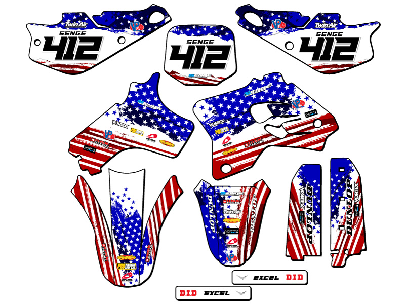 1993-2001 YZ 80 MERICA EE. UU. Kit de gráficos Senge compatible con Yamaha - Imagen 8 de 10
