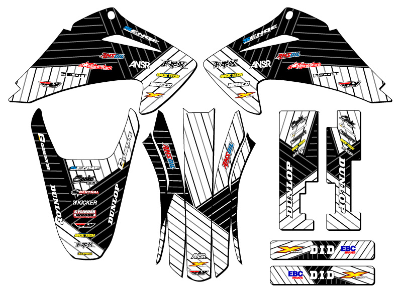 2003-2007 CRF 230 F RACE SERIES White Senge Graphics Kit Compatible with Honda - Picture 2 of 10