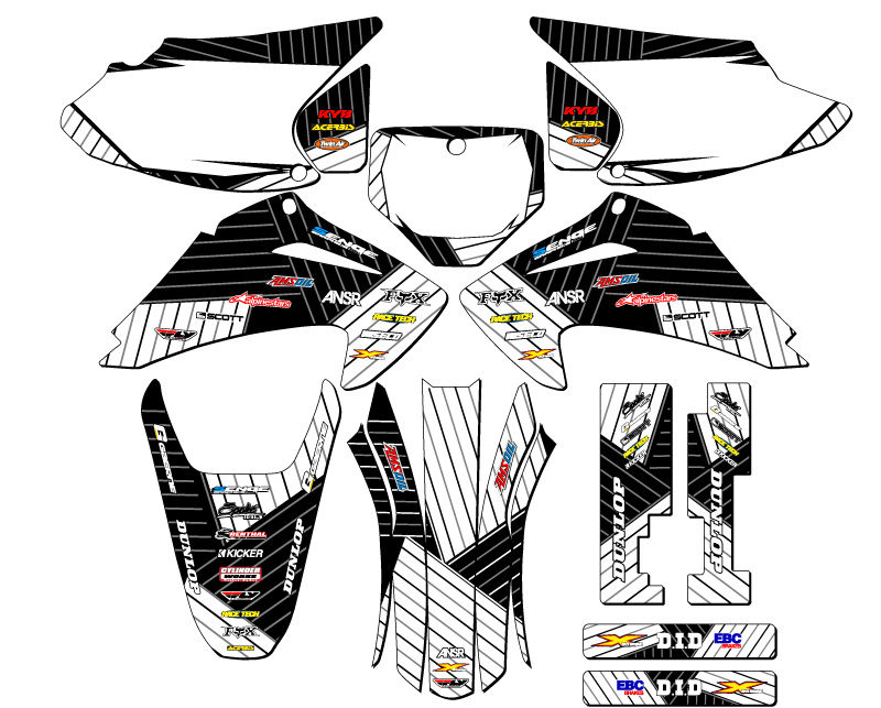 2003-2007 CRF 230 F RACE SERIES White Senge Graphics Kit Compatible with Honda - Picture 5 of 10